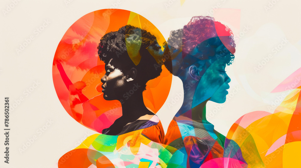 Geometric Collage of Lesbian Girls Celebrating Pride
Geometric Collage of Lesbian Girls Celebrating Pride