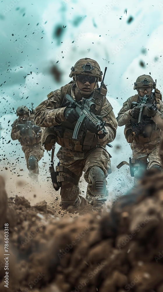 army soldiers fighting with guns and defending their country. In remember of military veteran and Happy memorial day Celebration army soldiers fighting with guns and defending their country. In remember of military veteran and Happy memorial day Celebration