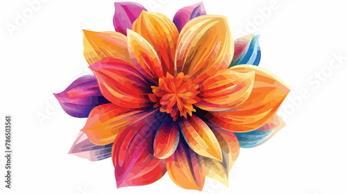 Vector illustration of a square stylized bright flower © Megan
