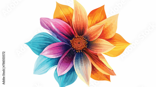 Vector illustration of a square stylized bright flower