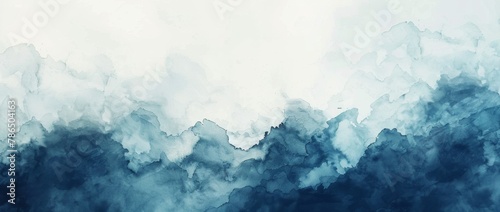 watercolor abstract sky background, blue and gray colors Generative AI