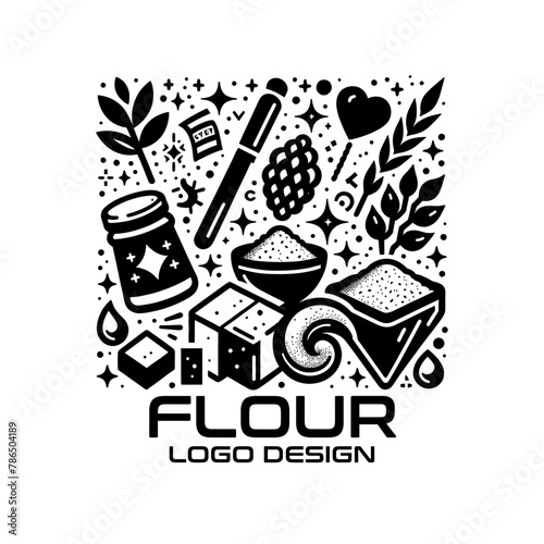 Flour Vector Logo Design photo