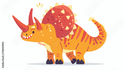 Vector image of a Triceratops dinosaur. Flat design.