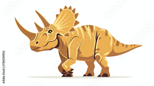 Vector image of a Triceratops dinosaur. Flat design.