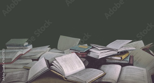 painting of books. education and reading concept illustrtion. © Jorm Sangsorn