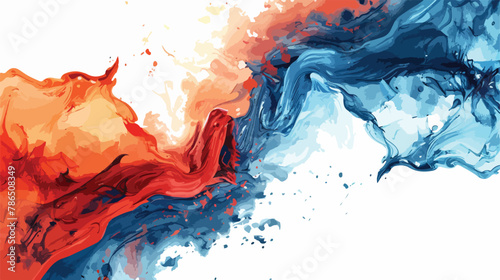 Watercolor background wavy design combination of fiery