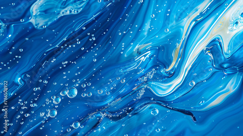 Fluid oil texture Blue background