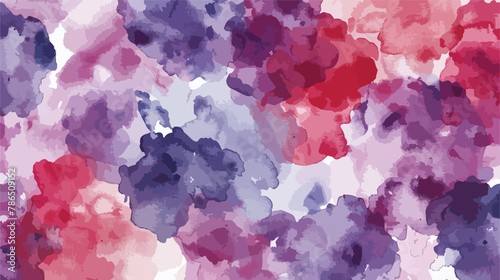 Watercolor stains background pattern in dark lilac and © Megan