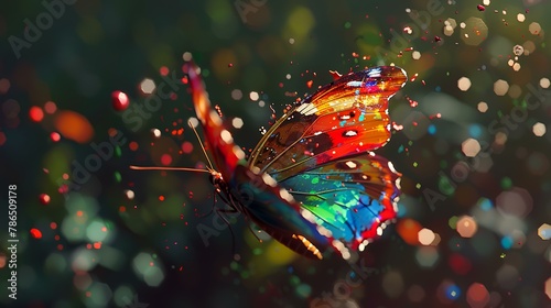 Colorful butterfly flying through the air