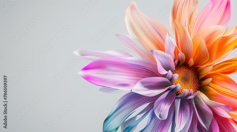 Colorful dahlia flower on white background. Close up.