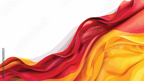Waving Spanish Flag close up flat vector