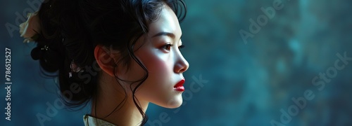 Korean woman with elegant updo photo