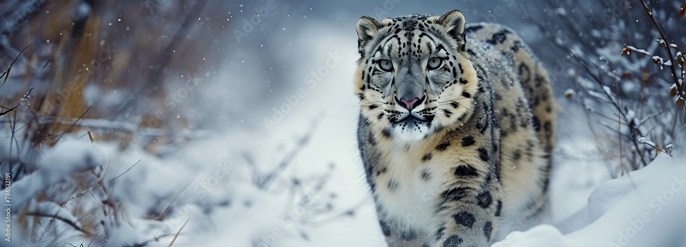 Obraz premium Solitary Snow Leopard