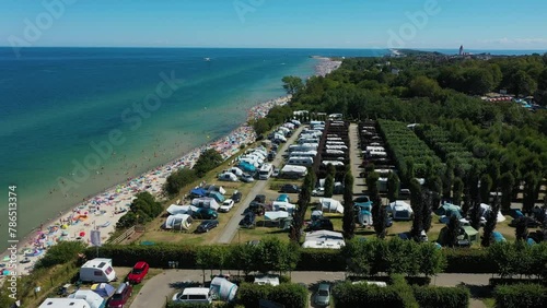 Campsite Cliff Chlapowo Pole Kempingowe Klif Aerial View Poland photo