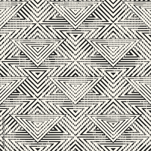 Monochrome Grain Textured Geometric Pattern