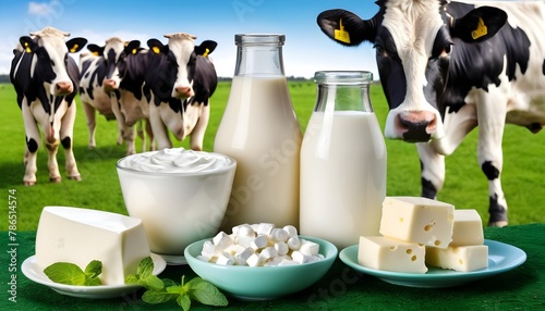 Different types of dairy products photo