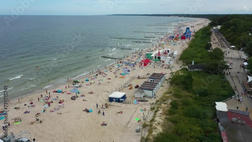 Beach Baltic Sea Ustka Plaza Morze Batyckie Aerial View Poland photo