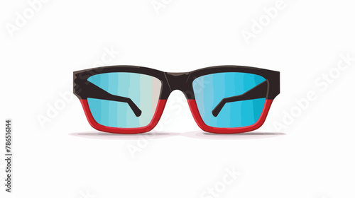 3D glasses vector icon flat vector isolated on white