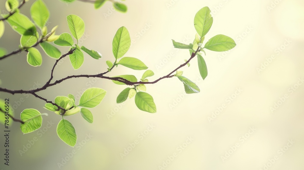 Tree branch with green leaves Tree branch with green leaves