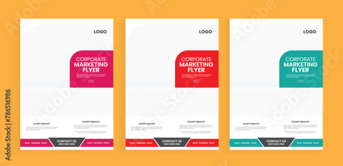 Corporate flier design layout. Business marketing a4 flyer, a4 handout poster template. New clean yellow and blue color publisher, journal template. Business planning design element layout.