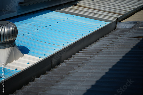 Metal sheet floor of house roof
