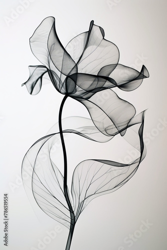 Wallpaper Mural Minimalist Floral Design in Black and White
 Torontodigital.ca