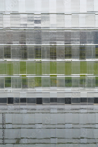 Glass brick wall photo