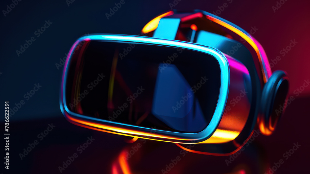 goggles VR for games under the neon light goggles VR for games under the neon light