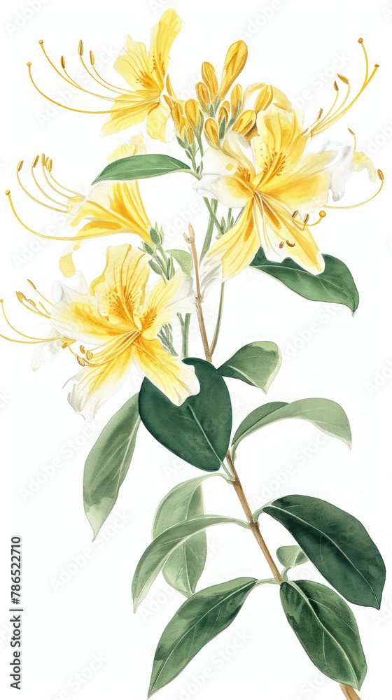 honeysuckers water color painting on white background honeysuckers water color painting on white background