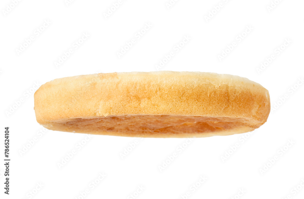 Half of fresh burger bun isolated on white