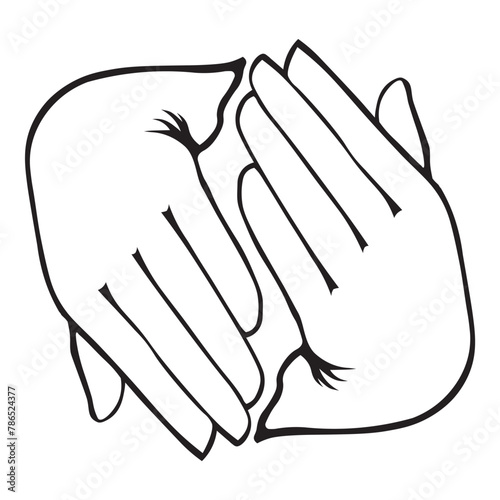 two hands touching  symbolizing concepts such as unity  cooperation  and friendship
