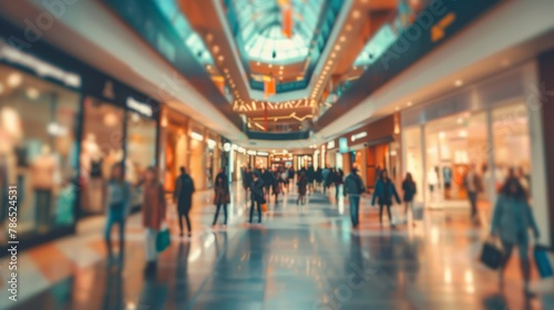 People in the shopping mall, blurred photo