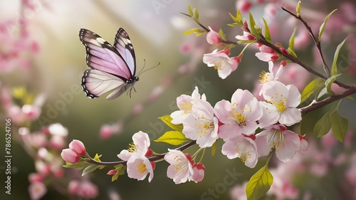 butterfly on pink flowers © Riffaqat Hussain