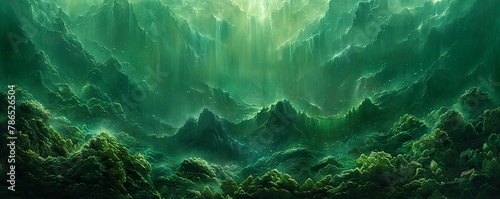 Emerald green panorama, nature's vibrancy on display photo