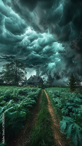 Storming clouds gathering with intent, a prelude to nature's symphony