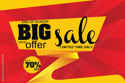 70% Sale banner vector template design