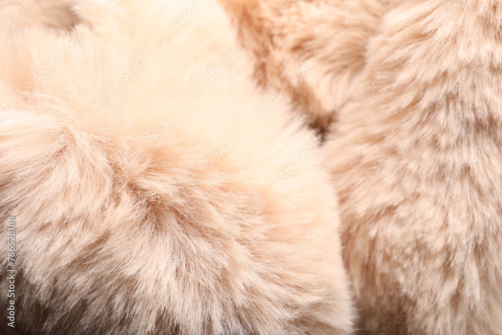 Texture of faux fur as background, closeup