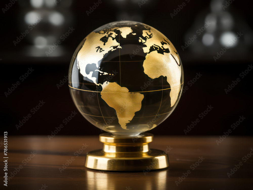 gold globe on a black background gold globe on a black background