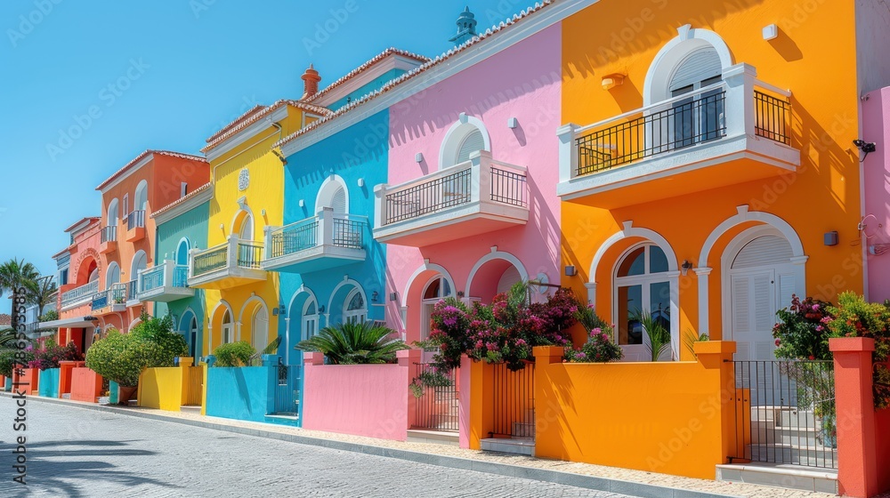 Obraz premium Colorful apartments in Albufeira