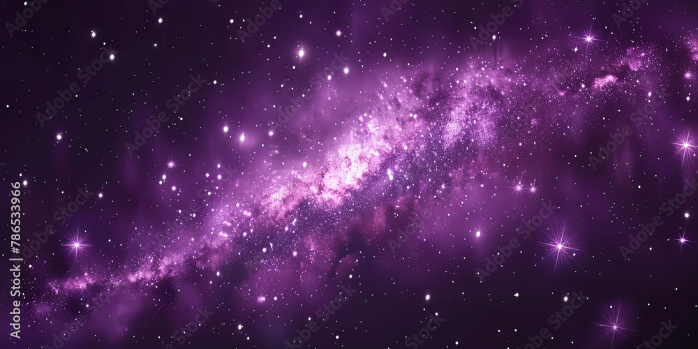A purple galaxy with many stars and a purple line