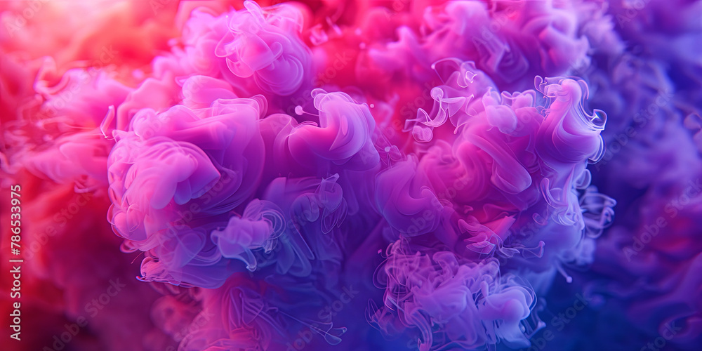A colorful, abstract image of smoke with a pinkish hue