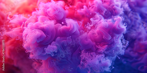 A colorful, abstract image of smoke with a pinkish hue