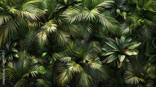 Bring to life a photorealistic digital rendering of a birds-eye view Palm tree clipart gently moving with the breeze Highlight the intricate details of the leaves and bark, creating a soothing, realis photo