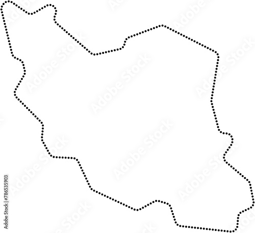 dot line drawing of iran map.