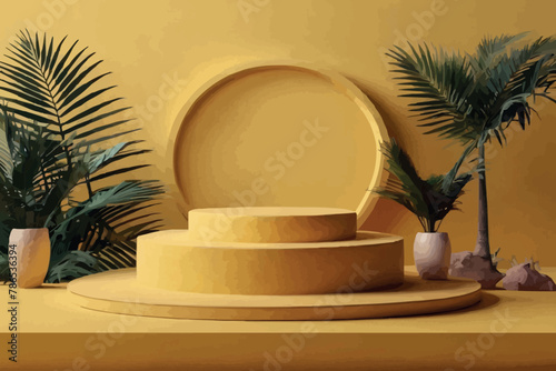 Empty display with shadows for presentation 3d rendering