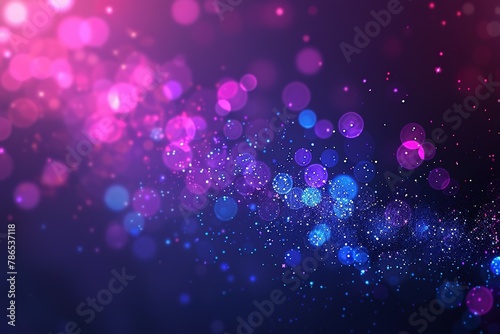 Blue and purple background with circles and simple shapes, a gradient color from dark blue to pink