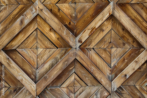 Wood wall geometry decoration background