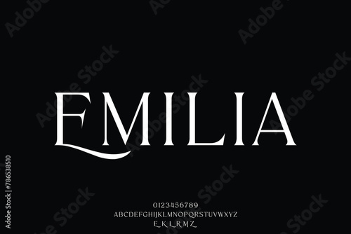 Elegant and luxury serif alphabet display font vector glamor style with alternate