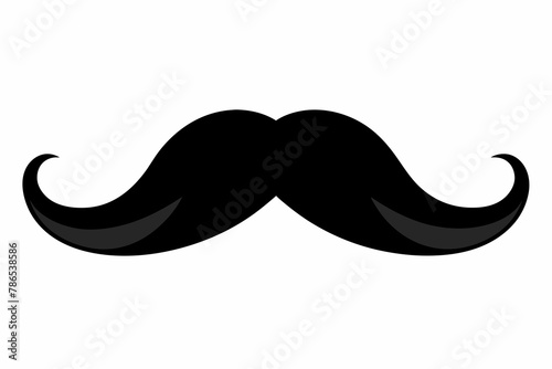Black Mustache on White Background. photo