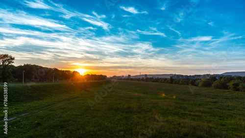 sunrise over the field